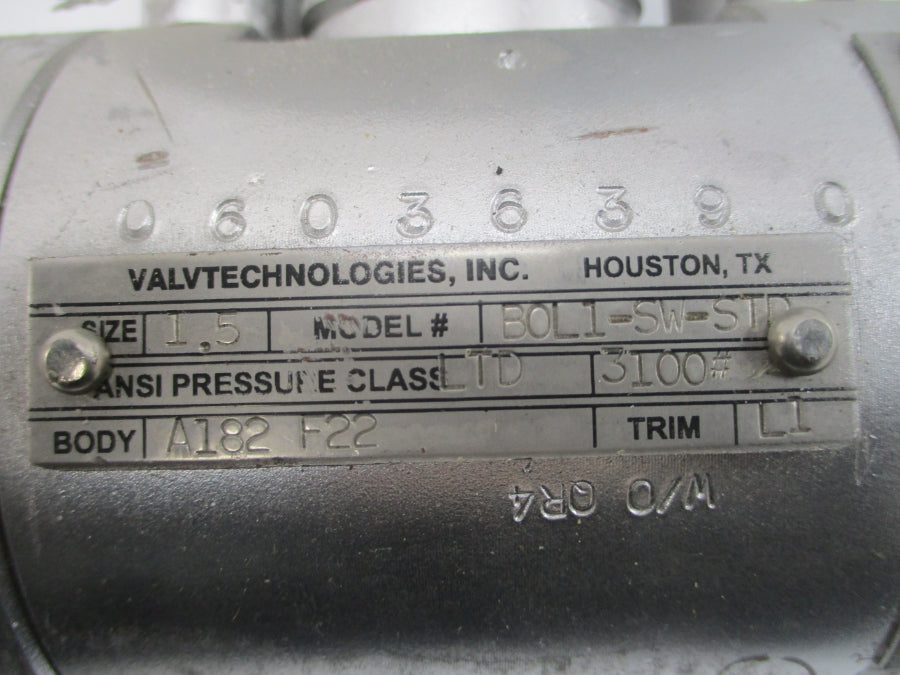 VALVTECHNOLOGIES BOL1-SW-STD 1.5" NSNP