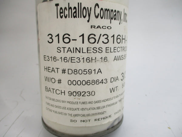 TECHALLOY COMPANY 316-16/316H-16 3/32" NSFS