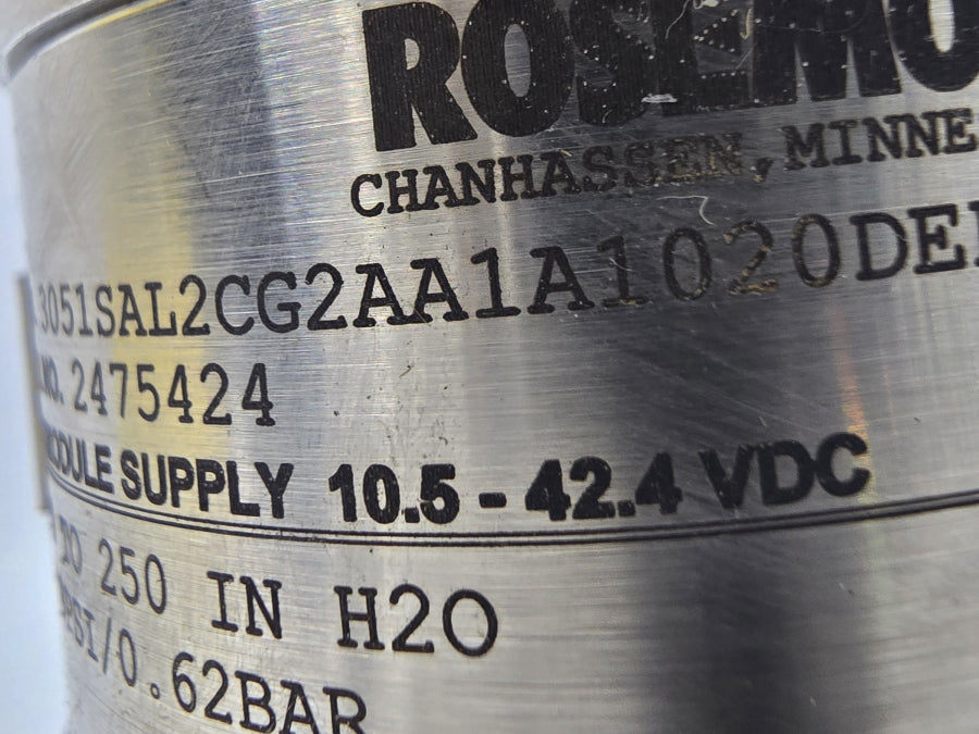 ROSEMOUNT 3051SAL2CG2AA1A1020DEF91DA20 10.5-42.4VDC 9PSI NSNP