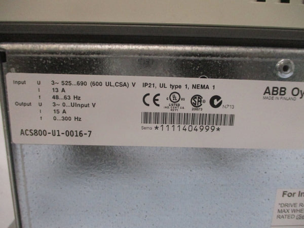 ABB ACS800-U1-0016-7 525-690V 13A NSNP