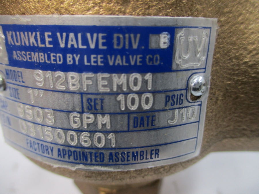 KUNKLE VALVE 912BFEM01 100PSI 1" NSNP
