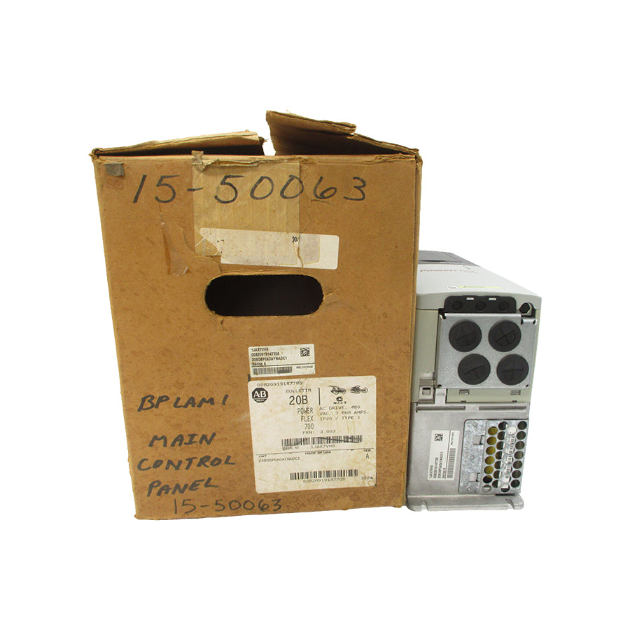 ALLEN BRADLEY 20BD8P0A0AYNADC1 SER. A F/W 3.003 432-528VAC 6.9A NSMP