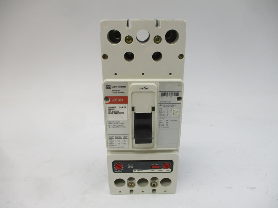 CUTLER HAMMER JDB2200 1481D87G38 SER. C 600VAC 200A NSMP