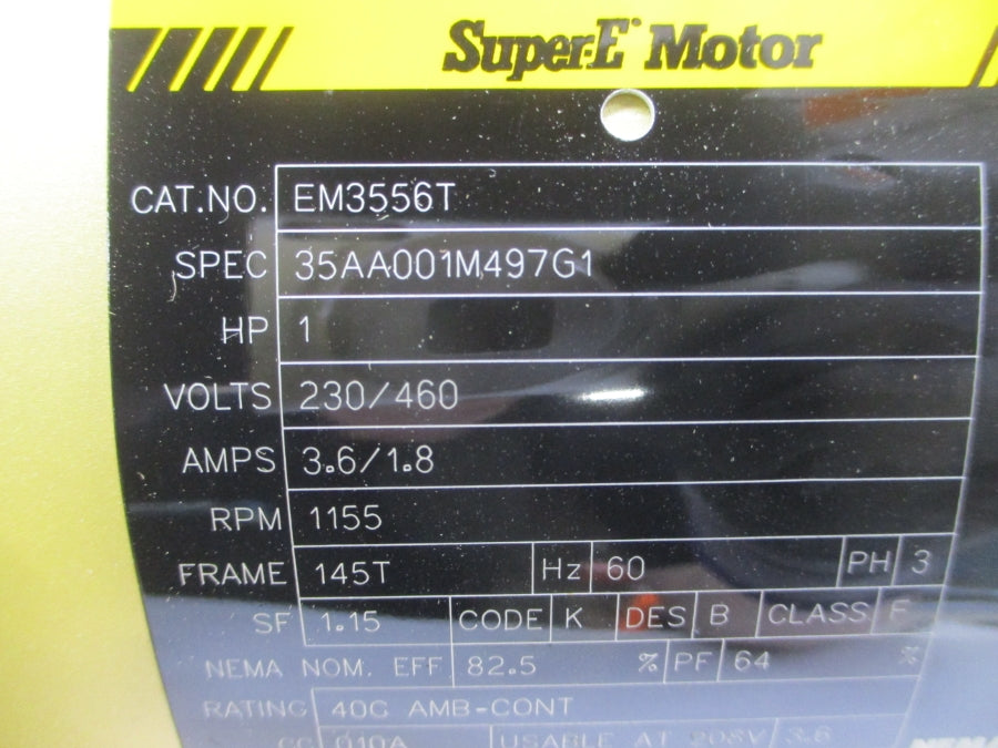 BALDOR EM3556T 35AA001M497G1 230/460V 3.6/1.8A NSNP