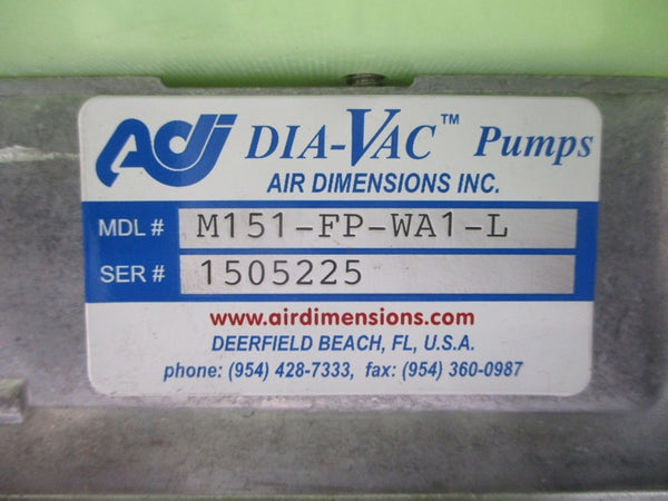 AIR DIMENSIONS M151-FP-WA1-L 34R6BECI 115/230V .89/.69A NSNP