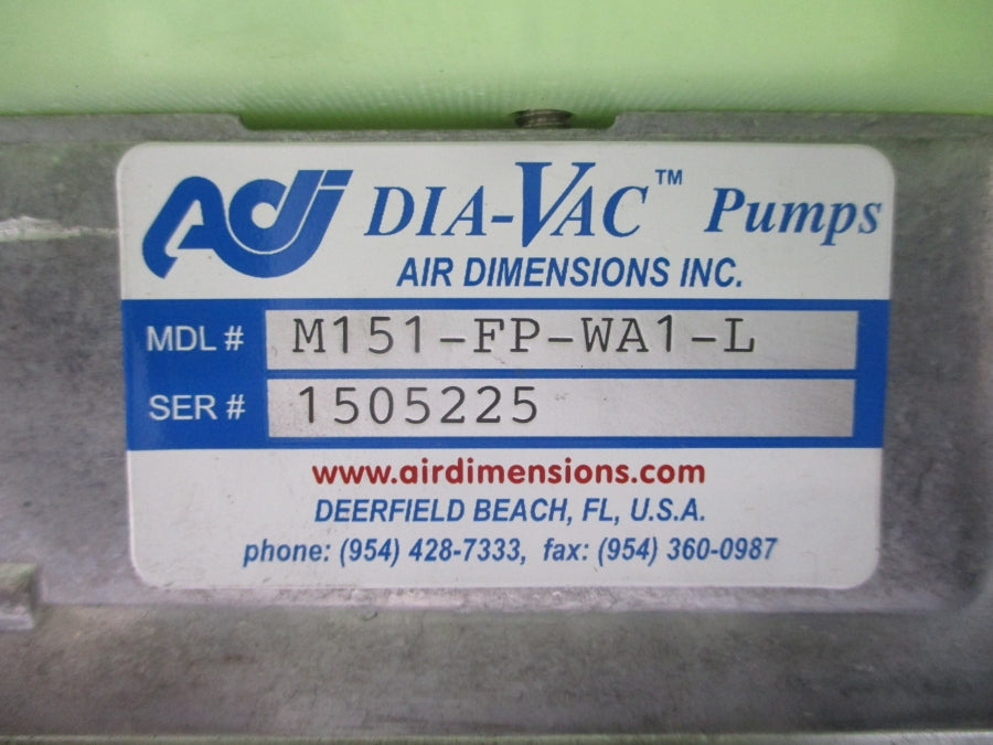 AIR DIMENSIONS M151-FP-WA1-L 34R6BECI 115/230V .89/.69A NSNP