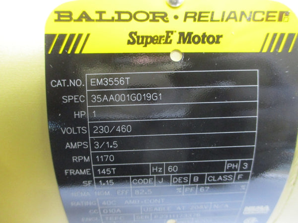 BALDOR EM3556T 35AA001G019G1 230/460V 3/1.5A NSMP