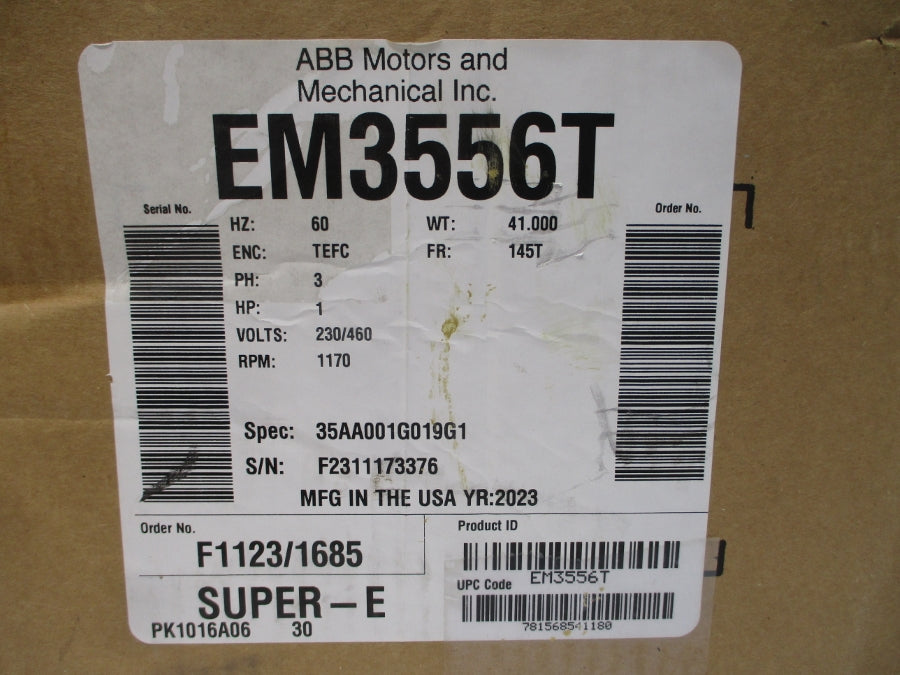 BALDOR EM3556T 35AA001G019G1 230/460V 3/1.5A NSMP