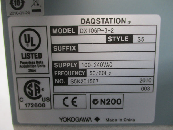 YOKOGAWA DX100P DX106P-3-2 100-240VAC NSMP