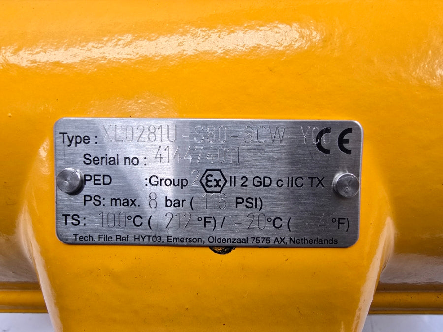 HYTORK XL0281U-S80-SCW-Y00 954466TTNPR1 116PSI 3" NSNP