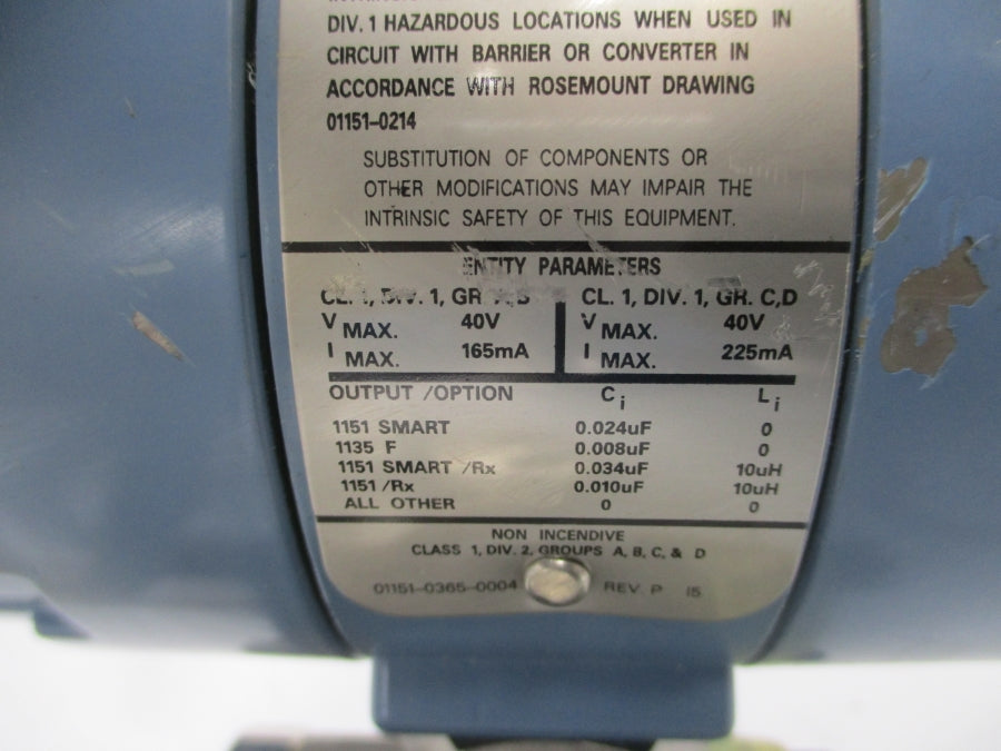 ROSEMOUNT 1151GP7S22S1B3M7I5L4 12-45VDC 300PSI NSNP