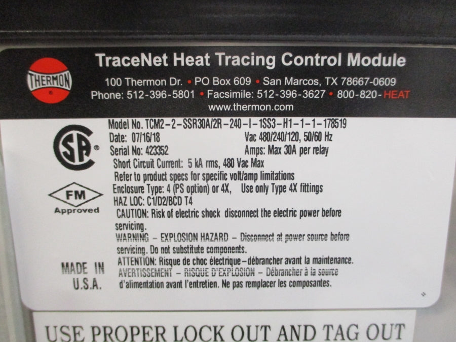 THERMON TCM2-2-SSR30A/2R-240-I-1SS3-H1-1-1-178519 480/240/120VAC 30A NSNP