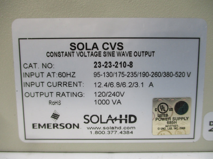SOLA 23-23-210-8 520V 3.1A NSNP