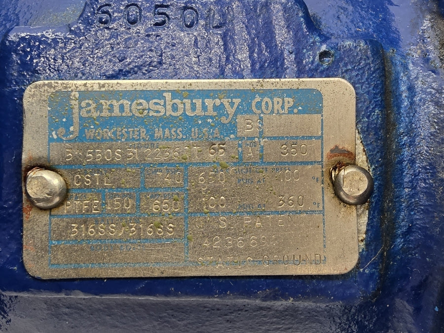 JAMESBURY 530S312236TT65 650PSI 3" NSNP