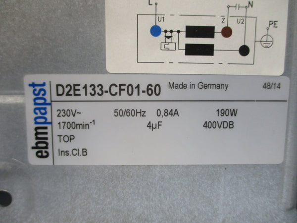 EBMPAPST D2E133-CF01-60 230V 0.84A NSNP