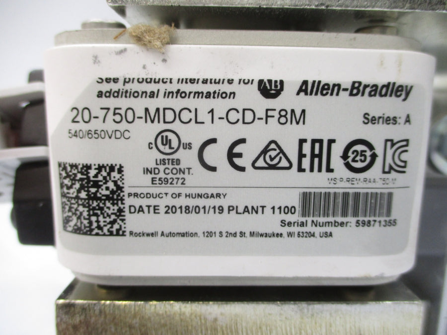 ALLEN BRADLEY 20-750-MDCL1-CD-F8M SER. A 540/650VDC NSMP