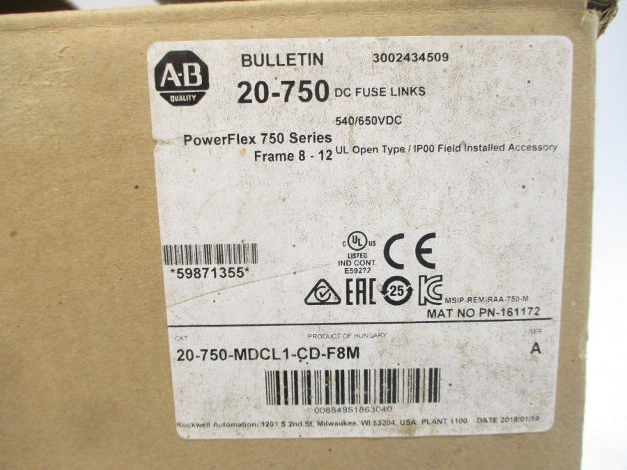 ALLEN BRADLEY 20-750-MDCL1-CD-F8M SER. A 540/650VDC NSMP