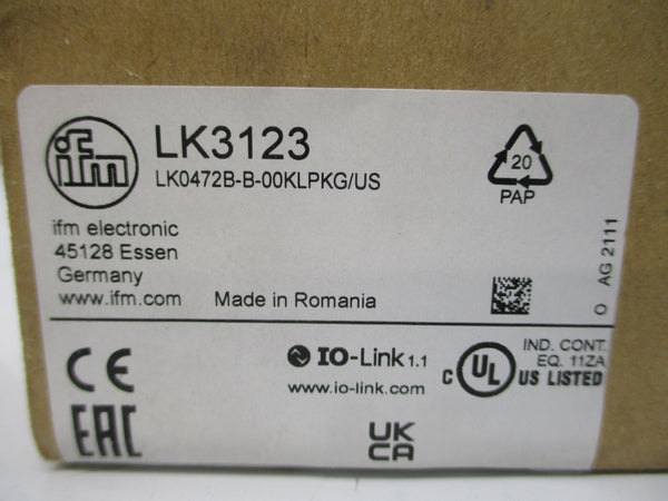 IFM LK3123 LK0472B-B-00KLPKG/US 18-30VDC NSMP
