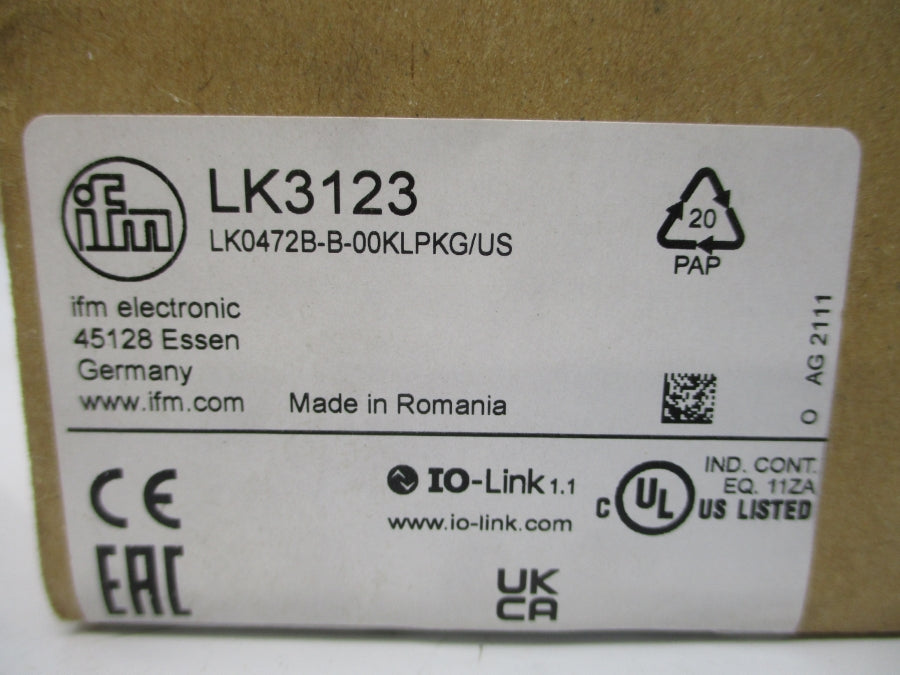 IFM LK3123 LK0472B-B-00KLPKG/US 18-30VDC NSMP