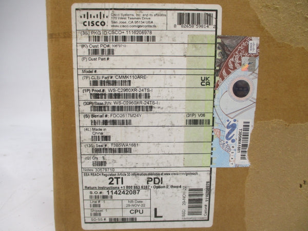 CISCO SYSTEMS WS-C2960XR-24TS-I 100-240V 4-2A NSMP