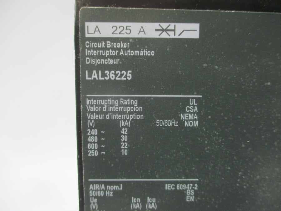 SQUARE D LAL36225 SER. 4 600V 225A NSNP