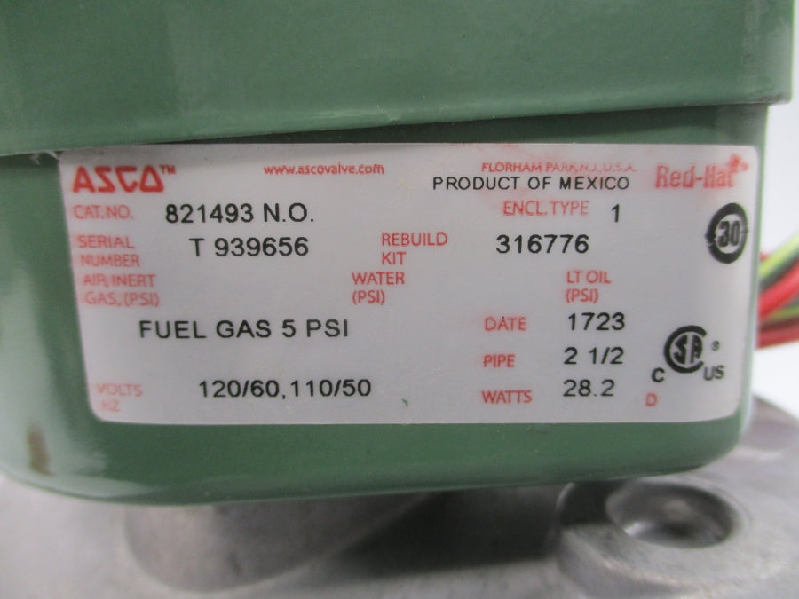ASCO 821493 110/120V 5PSI 2-1/2" NSNP