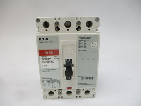 EATON FD3070L 6639C94G93 SER. C 600VAC 70A NSMP