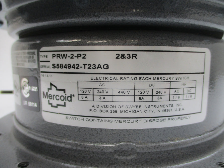 MERCOID PRW-2-P2 440VAC 6A 10/15PSI NSMP
