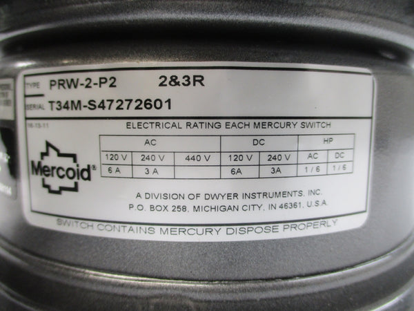 MERCOID PRW-2-P2 440VAC 6A 15/10PSI (AS PICTURED) NSNP