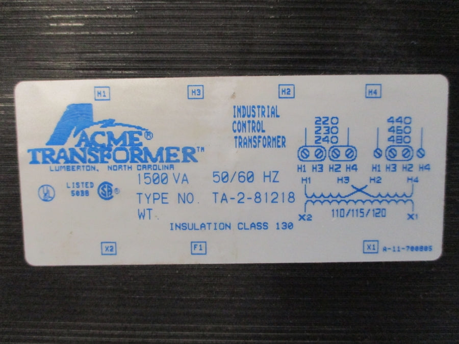 ACME TRANSFORMER TA-2-81218 240/480V NSMP