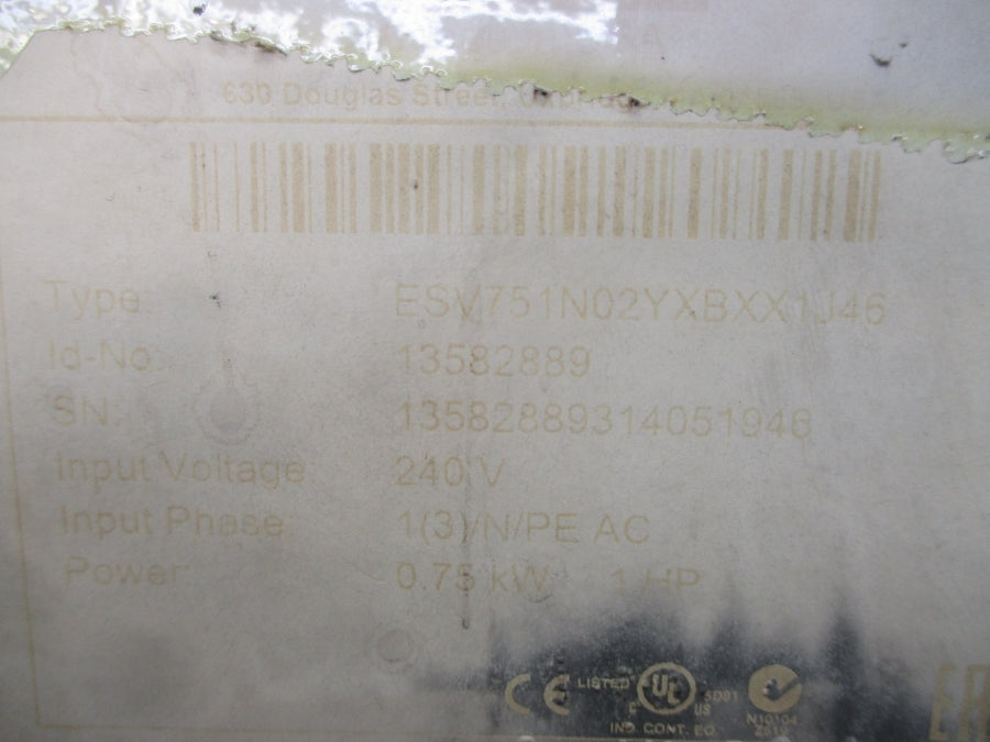 LENZE ESV751N02YXBXX1J46 13582889 240VAC 8.8/5.0A NSMP