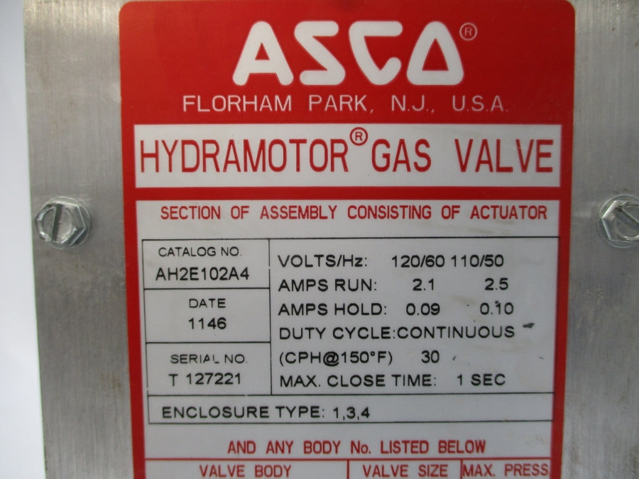 ASCO AH2E102A4 110/120V 2.1/2.5A 15PSI 3/4" NSNP