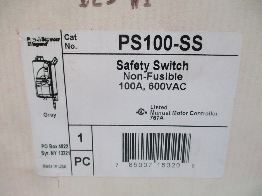 PASS & SEYMOUR PS100-SS 600VAC 100A NSMP