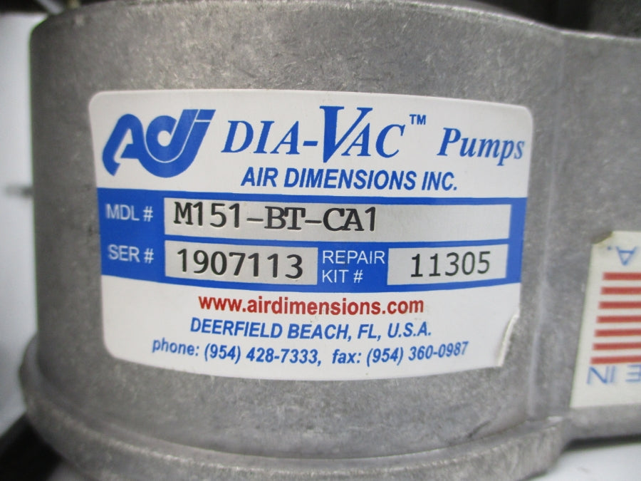 AIR DIMENSIONS M151-BT-CA1 115V 1.10/1.16A NSNP