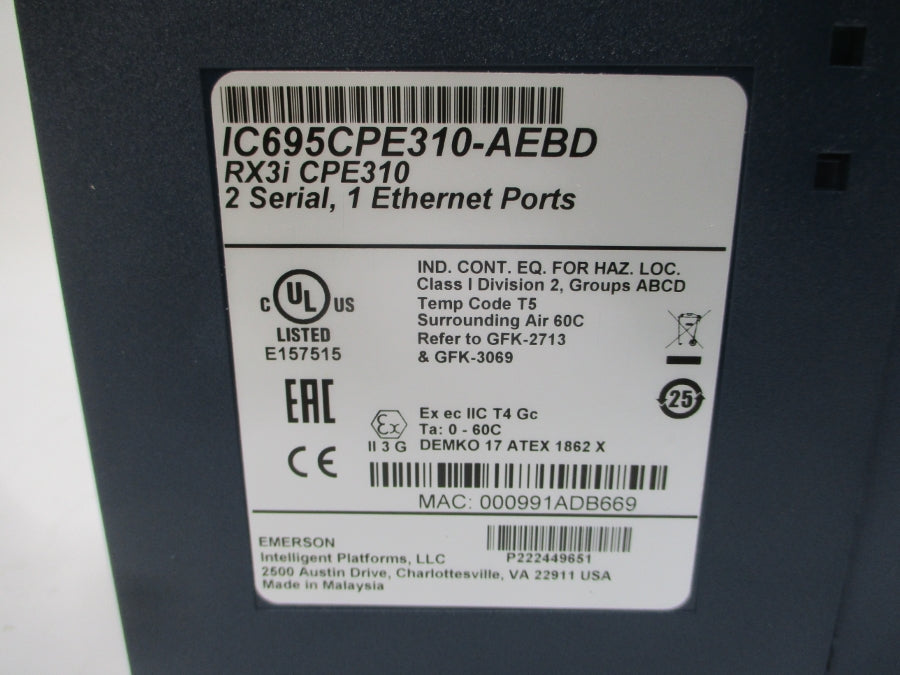 EMERSON IC695CPE310-AEBD NSMP
