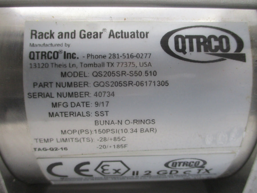 QTRCO GQS205SR-06171305 QS205SR-S50.510 150PSI NSNP