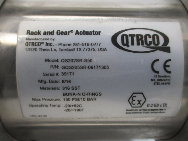 QTRCO GQS205SR-06171305 QS202SR-S50 150PSI NSNP