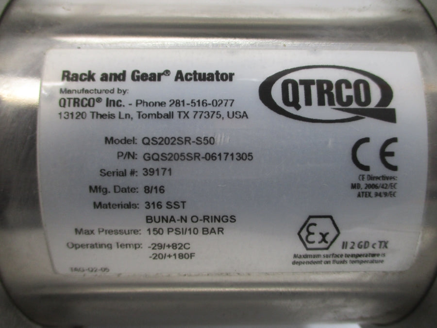 QTRCO GQS205SR-06171305 QS202SR-S50 150PSI NSNP