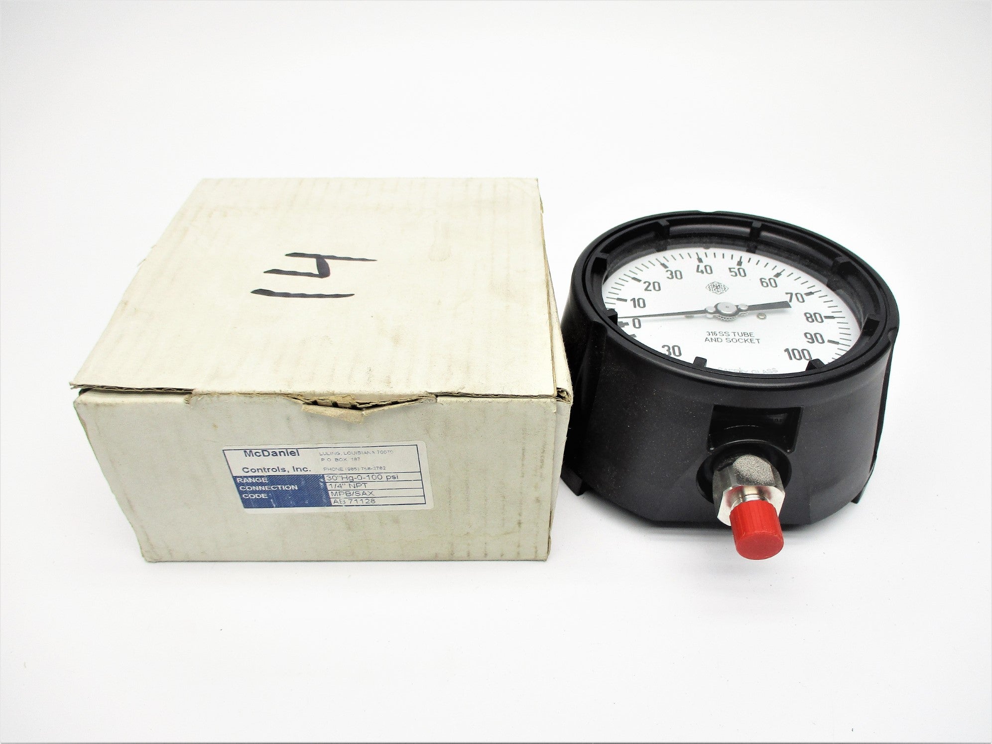 MCDANIEL CONTROLS MPB/SAX 30"HG-0-100PSI NSMP