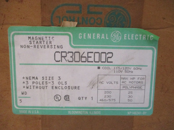 GENERAL ELECTRIC CR306E002 SER. A 110/115-120V 90A NSMP