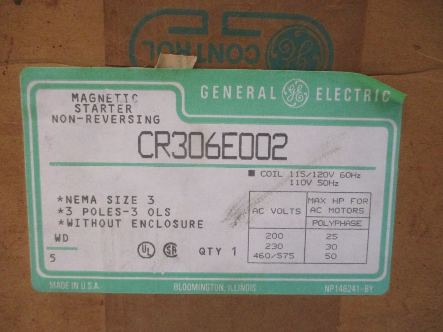 GENERAL ELECTRIC CR306E002 SER. A 110/115-120V 90A NSMP