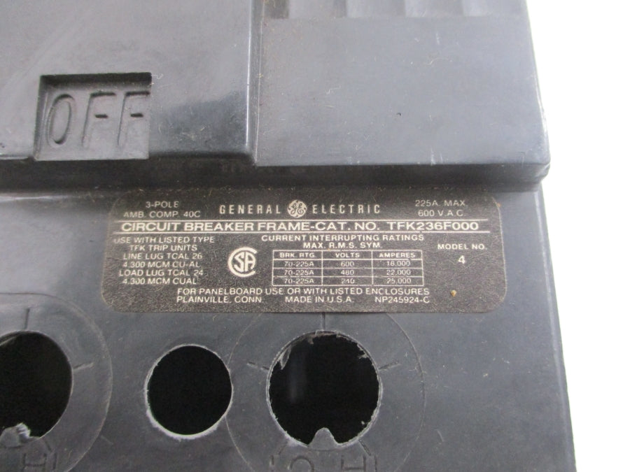 GENERAL ELECTRIC TFK236F000 600VAC 225A NSMP