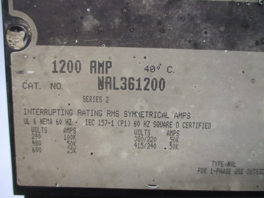 SQUARE D NAL361200 SER. 2 600V 1200A UNMP