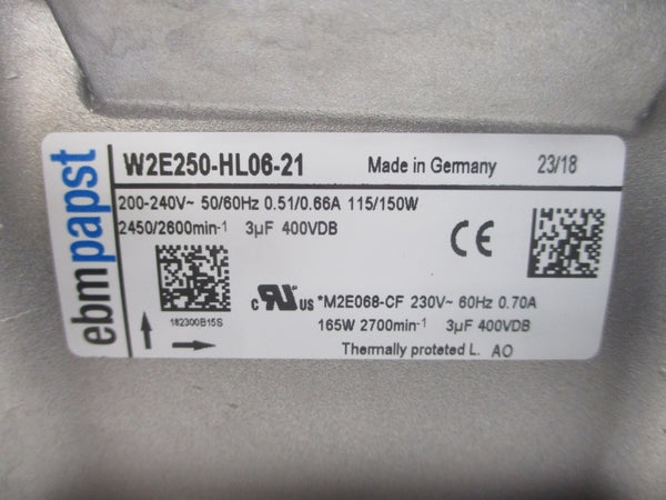 EBMPAPST W2E250-HL06-21 200-240V 0.51/0.66A NSNP