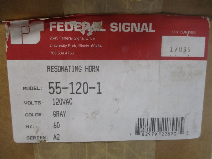 FEDERAL SIGNAL 55-120-1 SER. A2 120VAC 0.75A (GRAY) NSMP