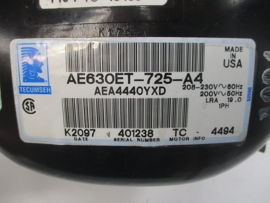 TECUMSEH AE630ET-725-A4 AEA4440YXD 208/200-230V 19.0A NSNP