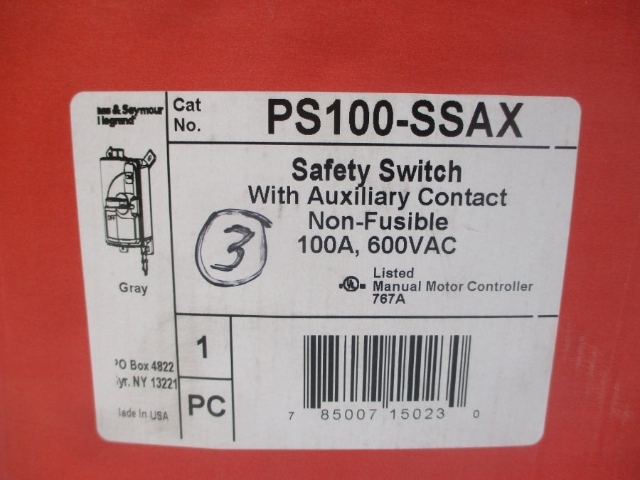 PASS & SEYMOUR PS100-SSAX 600VAC 100A NSMP