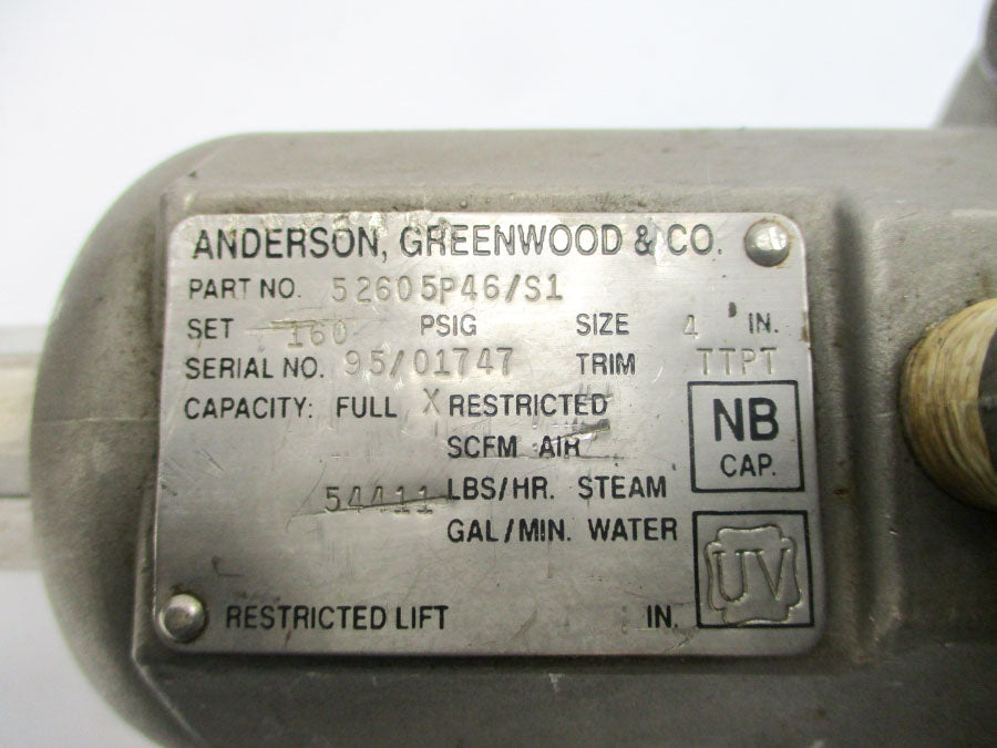 ANDERSON GREENWOOD 52605P46/S1 160PSI 4" UNMP