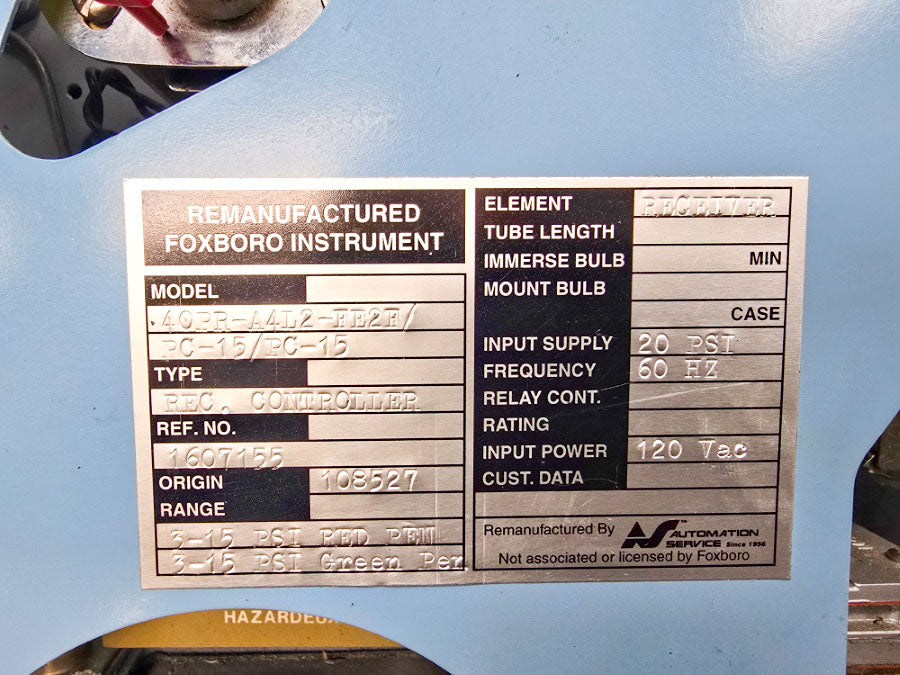 FOXBORO 40PR-A4L2-FE2F/PC-15/PC-15 120VAC 3-15PSI UNMP