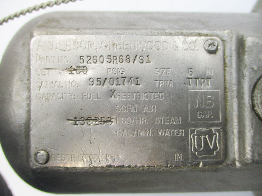 ANDERSON GREENWOOD 52605R68/S1 160PSI 6" UNMP